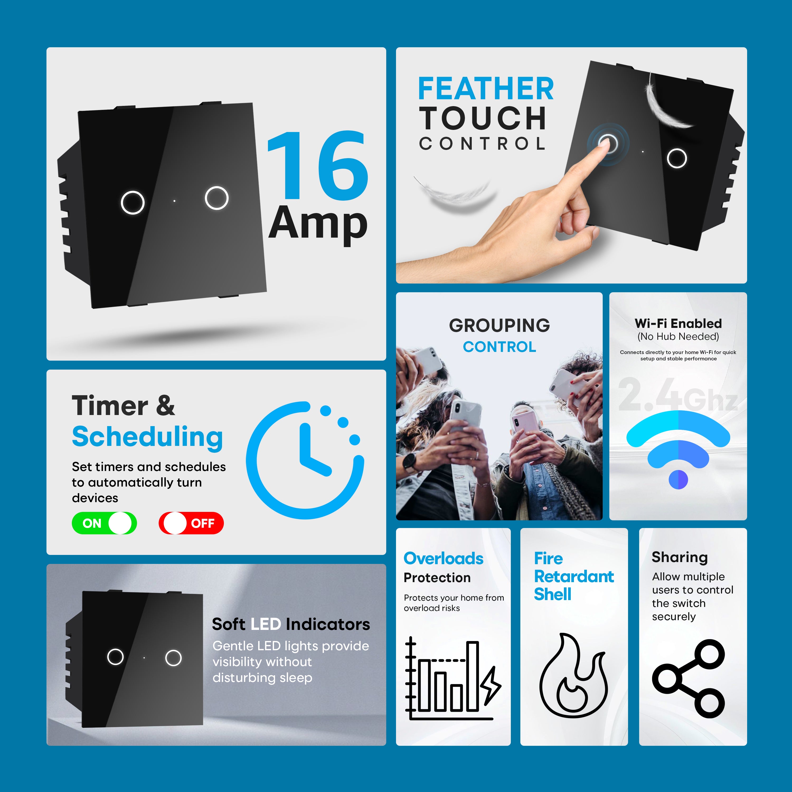 SmartLife 2 Gang Touch Switch