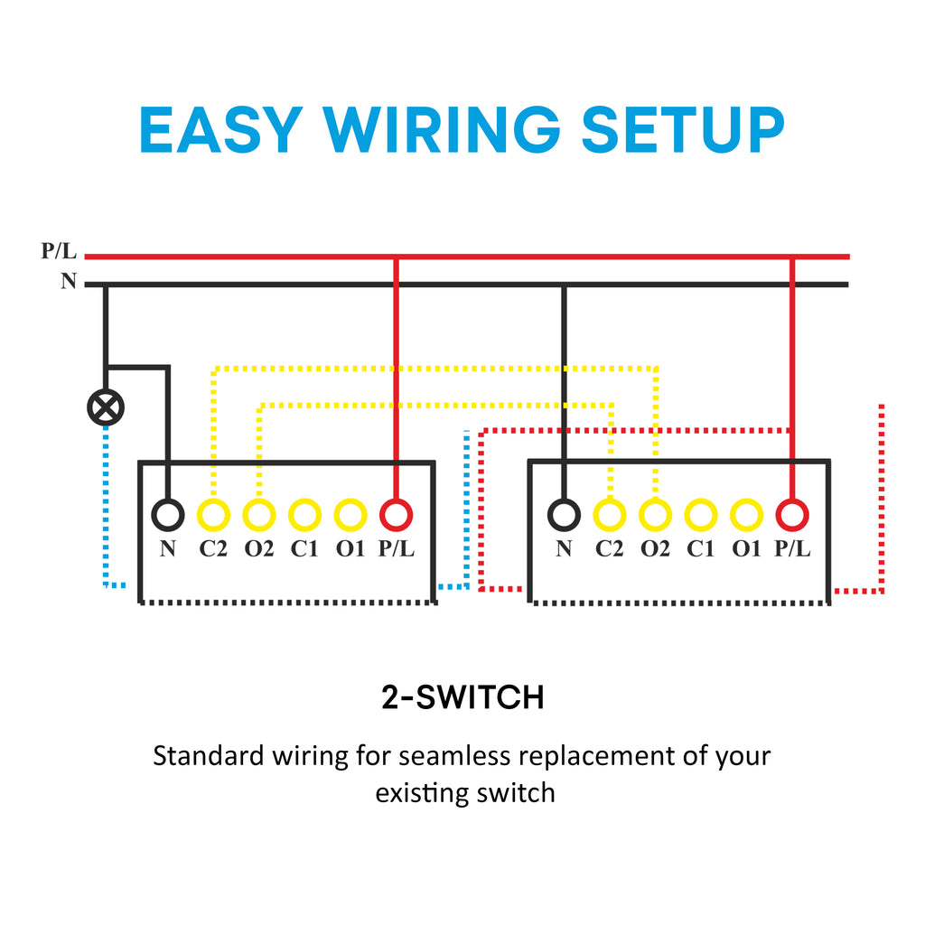 SmartLife 2 Way 2 Gang Touch Switch