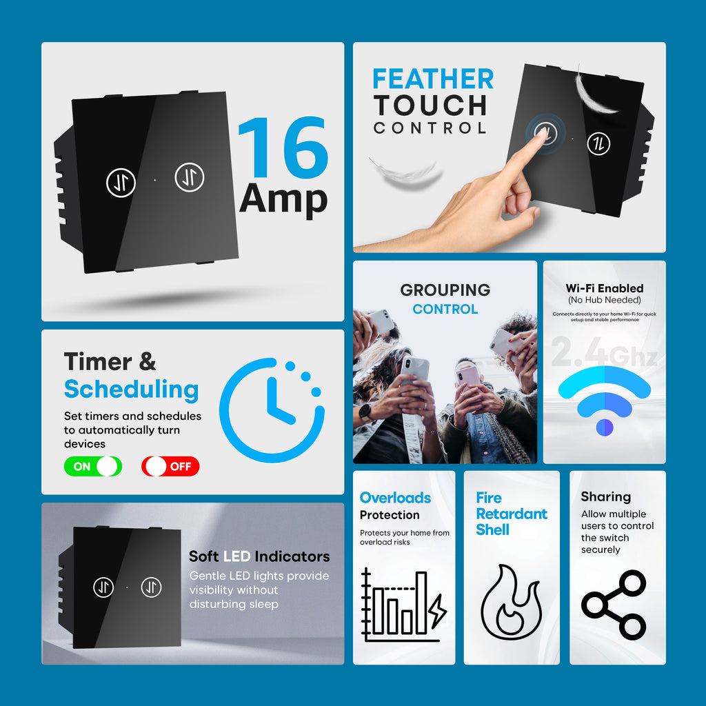 SmartLife 2 Way 2 Gang Touch Switch