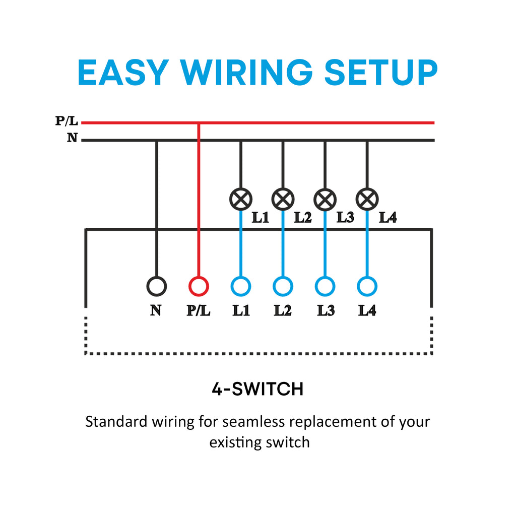 SmartLife 4 Gang Touch Switch