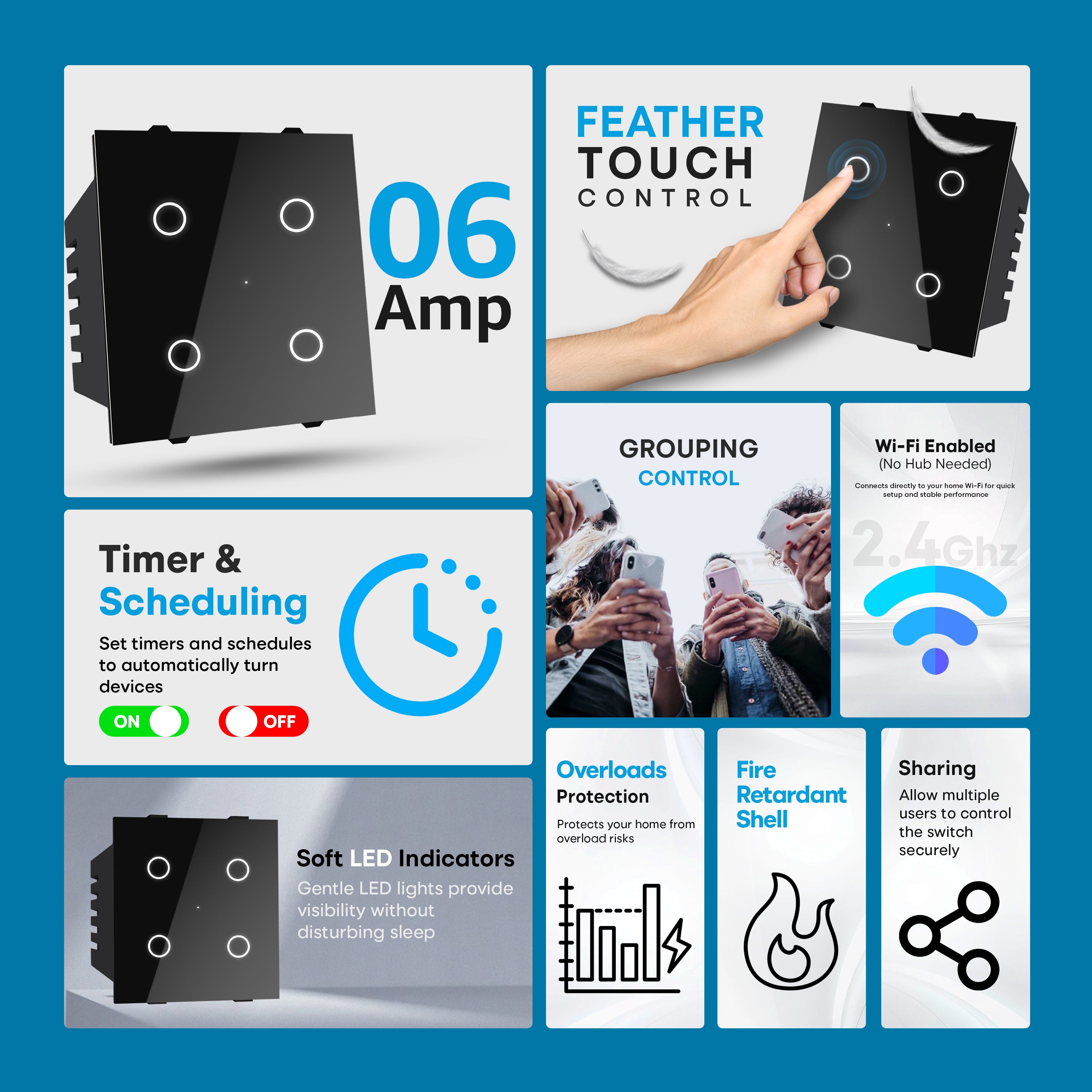 Smart 4 Gang Touch Switch